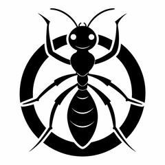 ant logo icon black shape white background