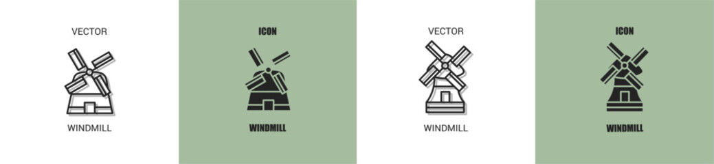 Windmill icon line. Windmill vector illustration.