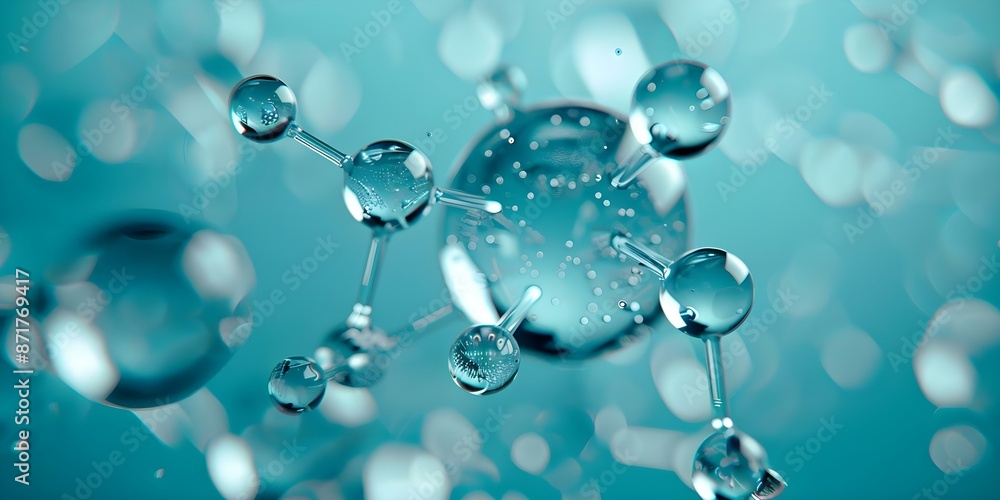 Poster exploring quantum chemistry principles through abstract art depicting electron orbitals and bonding.