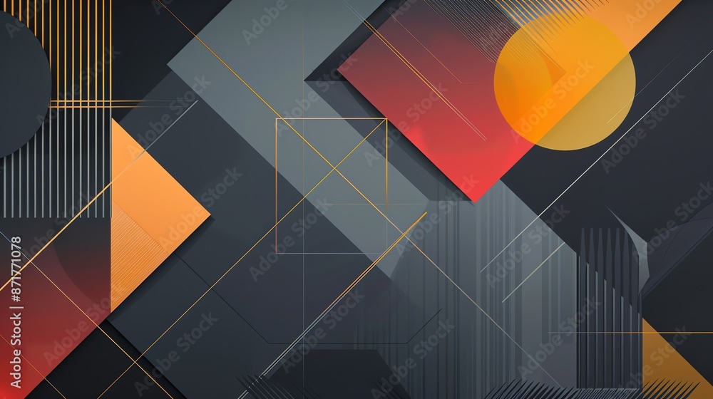 Poster abstract geometric background in a dark color scheme.