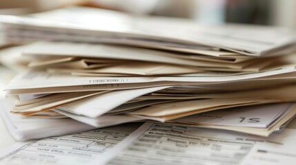 Stack of Papers on a Desk.