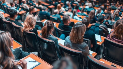 Audience listening to a lecture.
