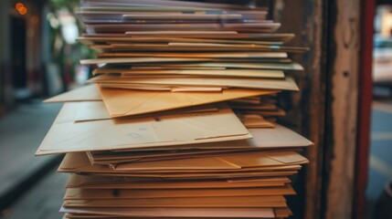 Obraz premium Stack of Envelopes and Letters.