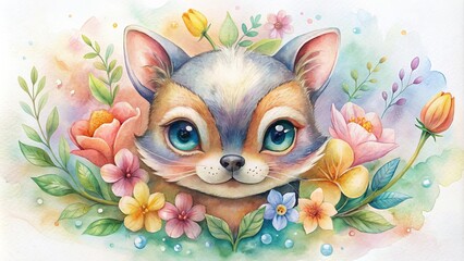 concept design of a mask in the shape of a cute animal. cute animal theme. kids cartoons theme. made for kids. bright colors. 