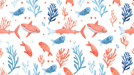 Obraz premium sea ​​life pattern