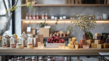 Artisan soap and natural products display