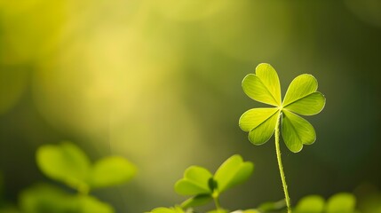 close-up of a rare four-leaf clover against a blurred green background