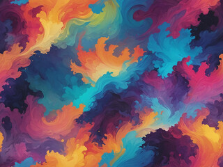 Obraz premium An abstract symphony of color, with harmonious gradients and contrasting hues blending seamlessly