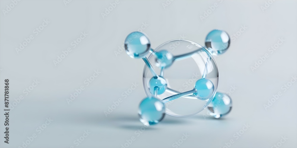 Aufkleber visual representation of a molecule's atomic structure in 3d. concept chemistry, molecules, atomic s