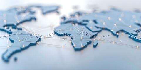 Global Digital Network Map Visualizing Interconnected Nodes and Data Flow. Concept Global Network, Digital Map, Interconnected Nodes, Data Flow, Visual Representation