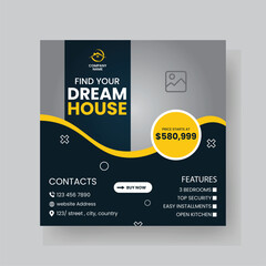 Modern Real state Home rent social media post Sale or carousel design template