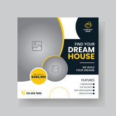 Modern Real state Home rent social media post Sale or carousel design template