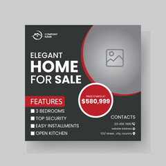 Modern Real state Home rent social media post Sale or carousel design template