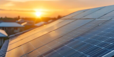 Eco-Friendly Community Powered by Solar Energy. Concept Sustainable Living, Solar Power, Community Development, Environmental Conservation, Renewable Energy