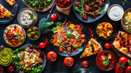 Variety of vibrant and colorful foods