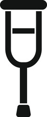 Simple icon of an underarm crutch, a device used for walking by people who need support due to injury or disability