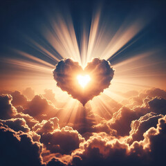 Heart shape love in the sky. Symbol of love