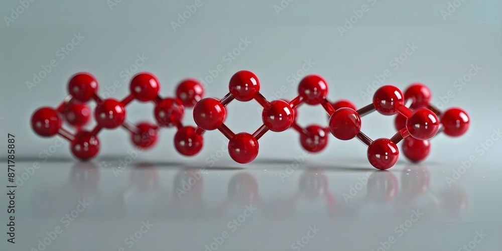 Aufkleber 3d model of cobalamin molecule with ball-and-stick representation. concept 3d modeling, cobalamin mo
