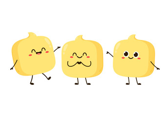 Butter vector. Butter character design. Butter on white background.