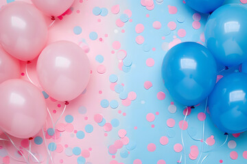 "Gender Reveal Party: Balloons and Confetti Celebration"