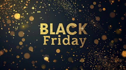 "Opulent Black Friday: Luxurious Gold and Black Sale Sign"