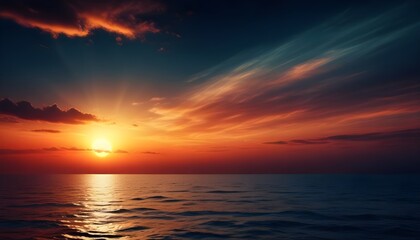 Fototapeta premium Sunset with sea abstract background with matellic colours behind dark