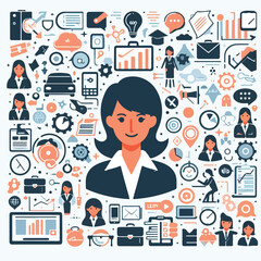 Multitasking Woman Vector Image