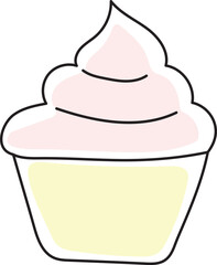 Hand drawn doodle cupcake