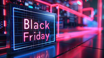 Neon Dream: Black Friday Sign in Futuristic Design
