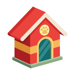 Illustration of plastic dog house on white