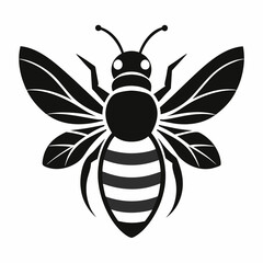 bee logo icon black shape white background