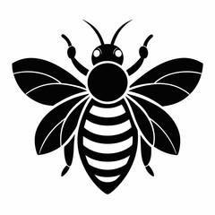 bee logo icon black shape white background