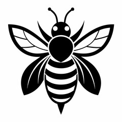 bee logo icon black shape white background