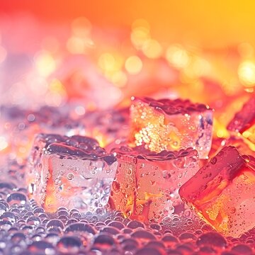 background of ice cubes and soda pop
