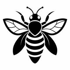 bee logo icon black shape white background