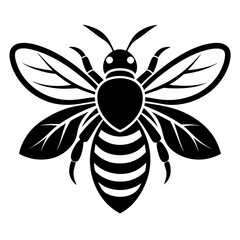 bee logo icon black shape white background