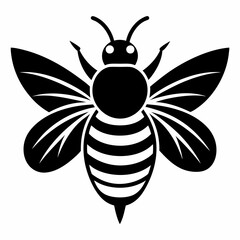 bee logo icon black shape white background
