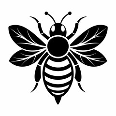 bee logo icon black shape white background