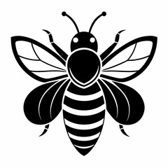 bee logo icon black shape white background
