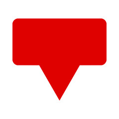 Red Rectangle Speech Bubble | Simple Speech Bubble | Square Frame Bubble Sign for Text | dialogue box, quotes box, text box, talk, chat box, conversation   speech bubble