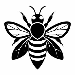 bee logo icon black shape white background