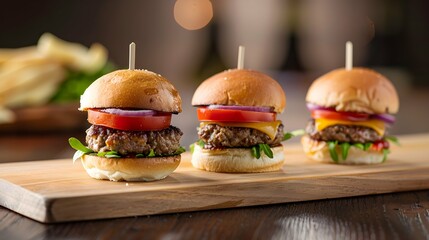 trio of mini slider burgers