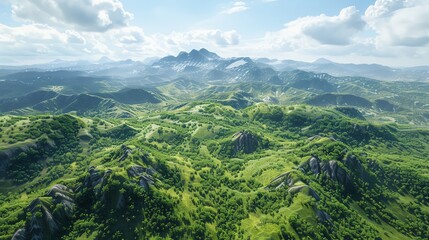 Fototapeta premium Aerial mapping, 3D terrain visualization, cuttingedge drone tech, detailed mapping