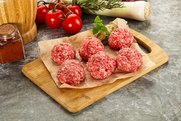 Raw beef meatball minced meat