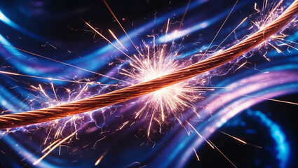 Fototapeta premium Electricity in wires.