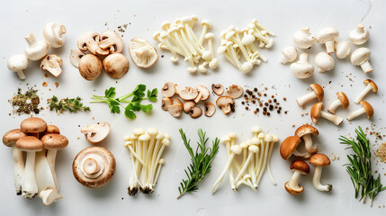 Fototapeta premium Mushroom Stroganoff deconstructed | A creamy, savory dish with mushrooms and onions served over eggless noodles.jpg