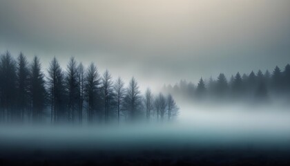 Fototapeta premium Winter with fog abstract background with matellic colours behind dark