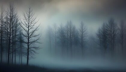Fototapeta premium Winter with fog abstract background with matellic colours behind dark