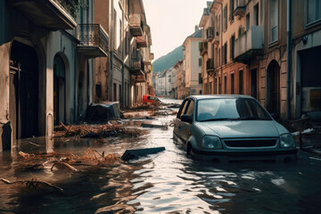 Flooded Streets: Navigating the Aftermath in a European City