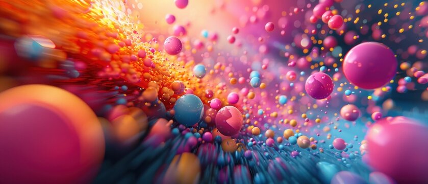 A 3D background depicting a variety of objects rapidly approaching the viewer The sense of motion in the image evokes excitement and activity, perfect for use in energetic or futuristic design